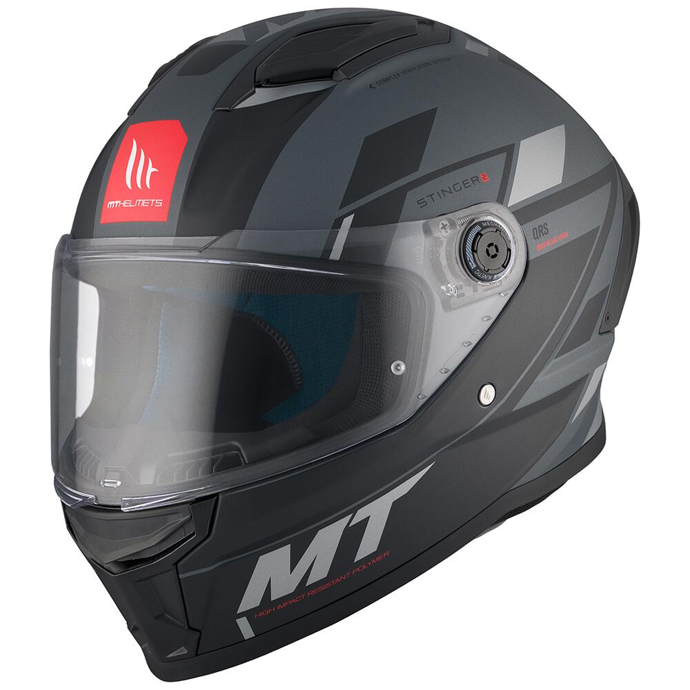 Stinger Helmet [Zivze Matt Grey/Black] Moto Hyper Ride